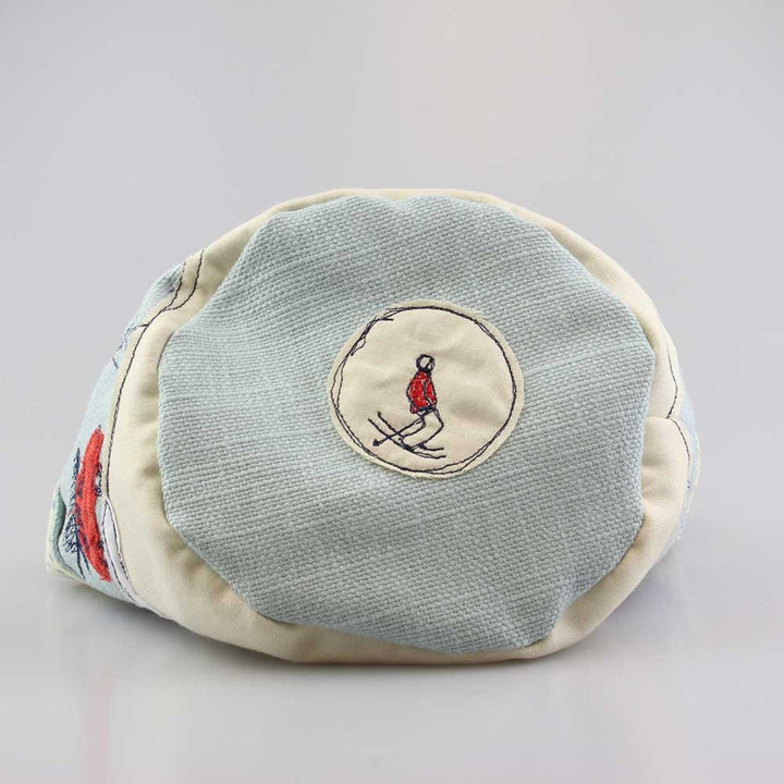 Snowy Mountains Embroidered Art Pot by Poppy Treffry