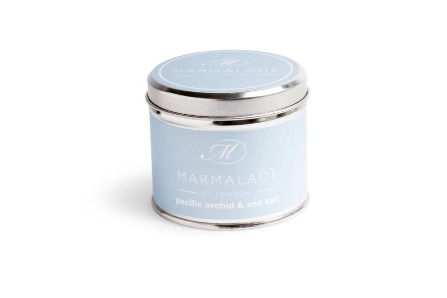 Pacific Orchid & Sea Salt Medium tin Candle from Marmalade of London.