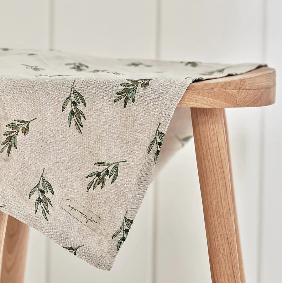 Olive Branch Linen Tea Towel by Sophie Allport