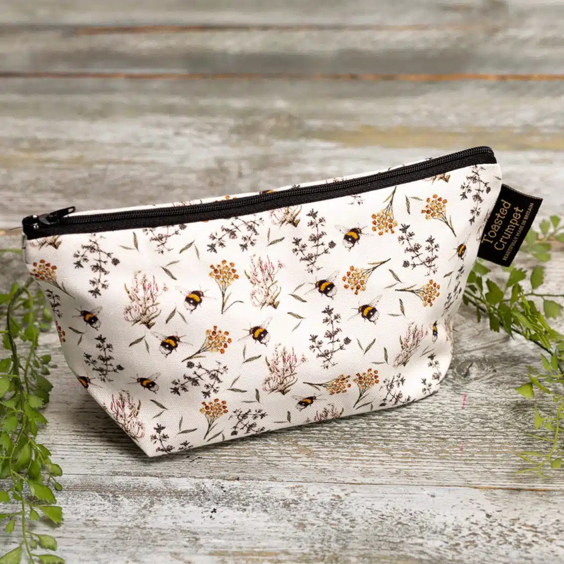 Bees & Honeysuckle Pure Makeup Bag by Toasted Crumpet.