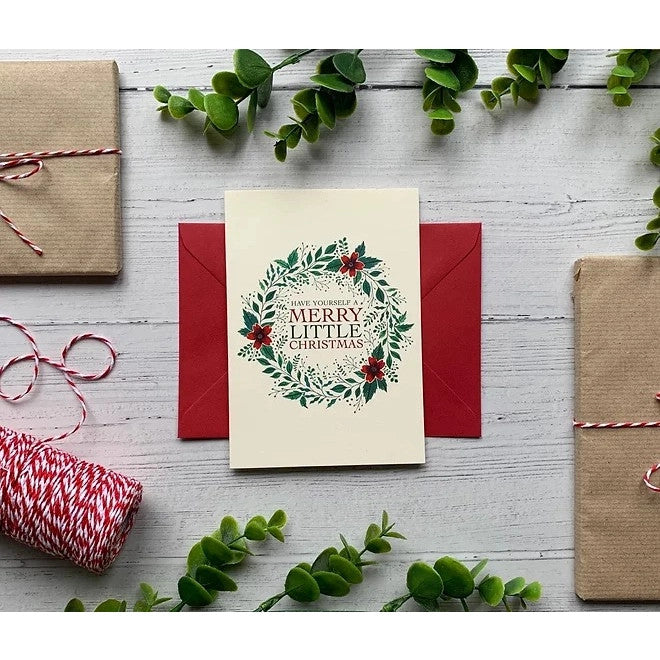 Wreath Christmas card by Becky Amelia.