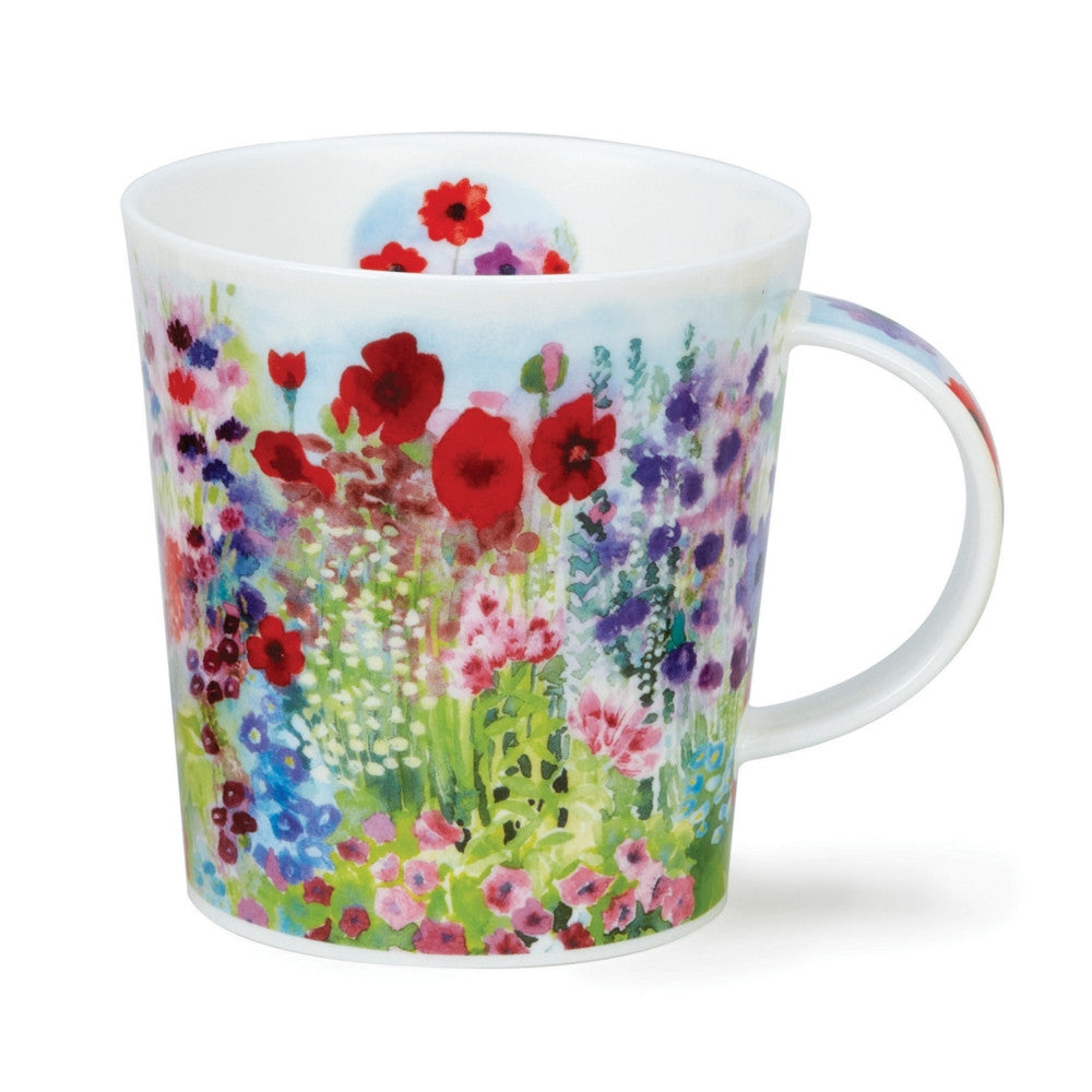 Dunoon Lomond Cottage Garden bone china mug - Red. Handmade in England