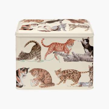 Emma Bridgewater  Cats large hinged tin caddy. Image