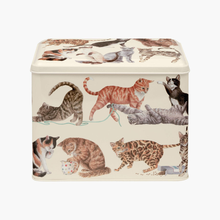 Emma Bridgewater  Cats large hinged tin caddy.