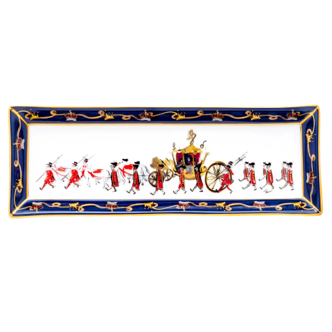 The Coronation at Westminster Abbey Bone China Pen Tray by Halcyon Days. Made in England.