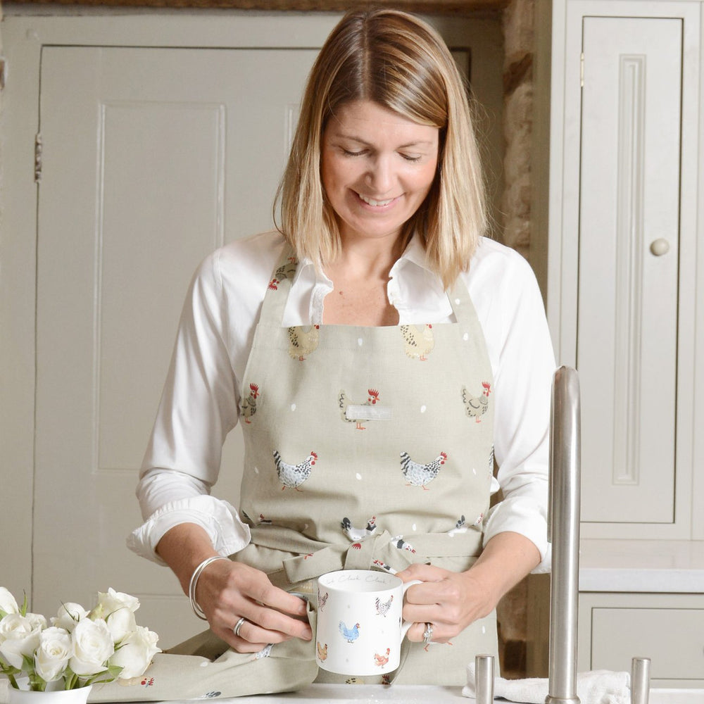 100% Cotton Lay a Little Egg hen adult apron from Sophie Allport