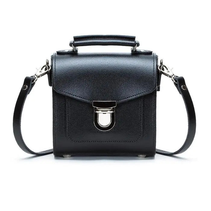 Handmade Leather Sugarcube Black Small Handbag by Zatchels.