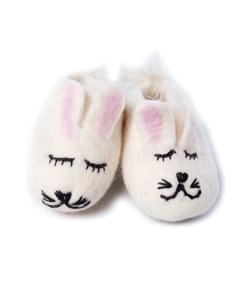 Little Bunny Felted Baby Booties by Amica Felt.