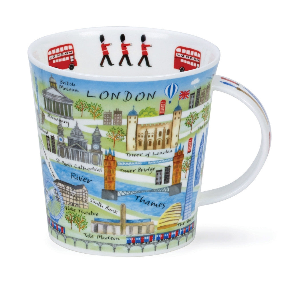 Fine bone China London Map mug in Dunoon's Cairngorm shape.