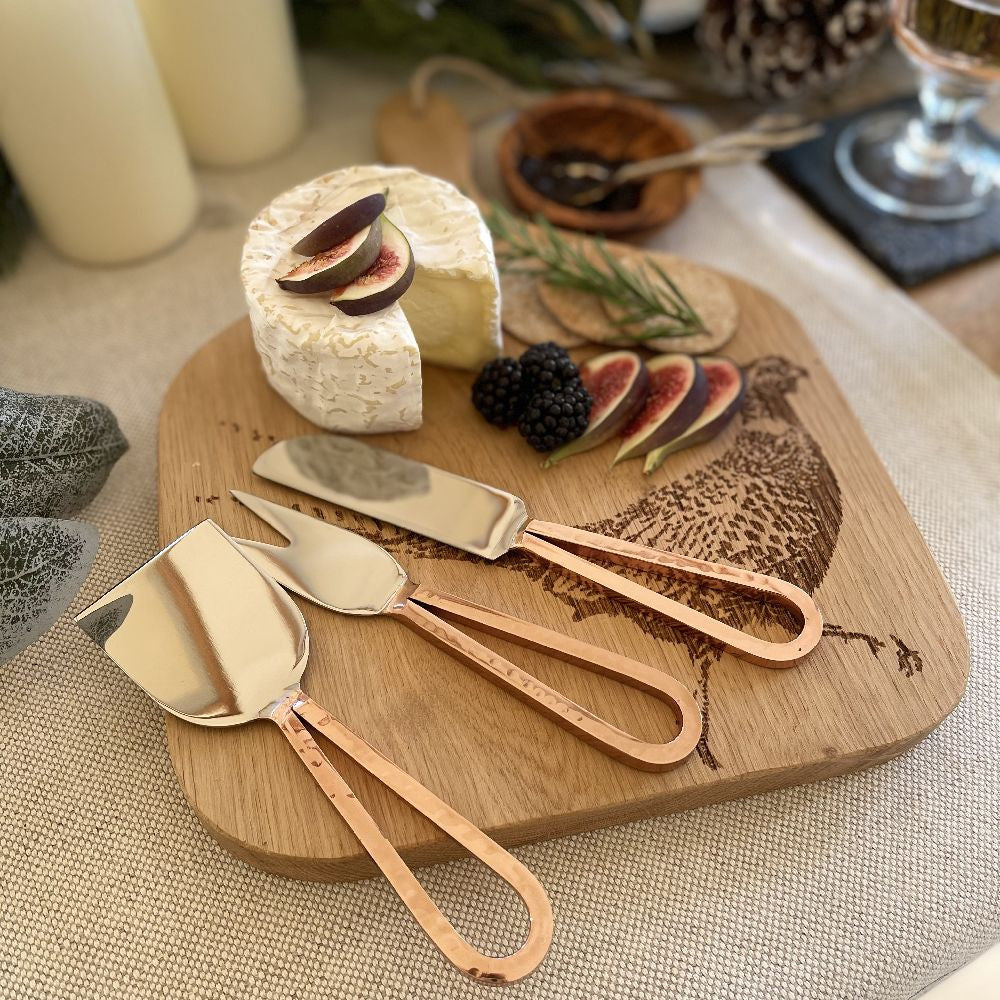 Copper Cheese Knives Set of 3.