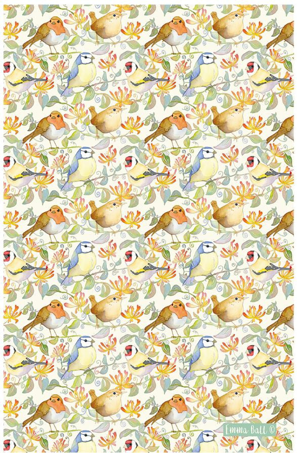 Garden Birds Tea Towel from Emma Ball