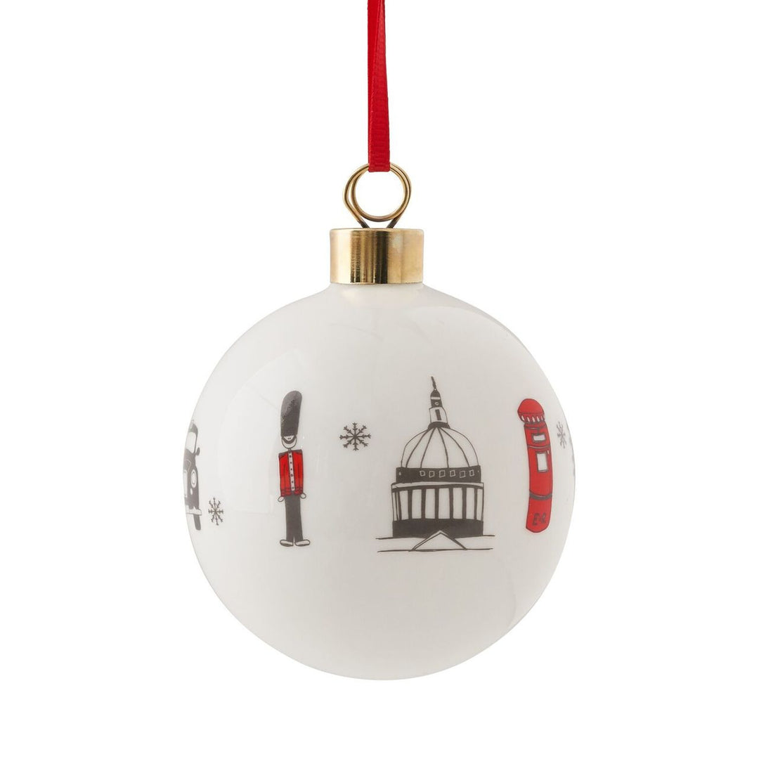 Bone china London Skyline Christmas bauble from Victoria Eggs.