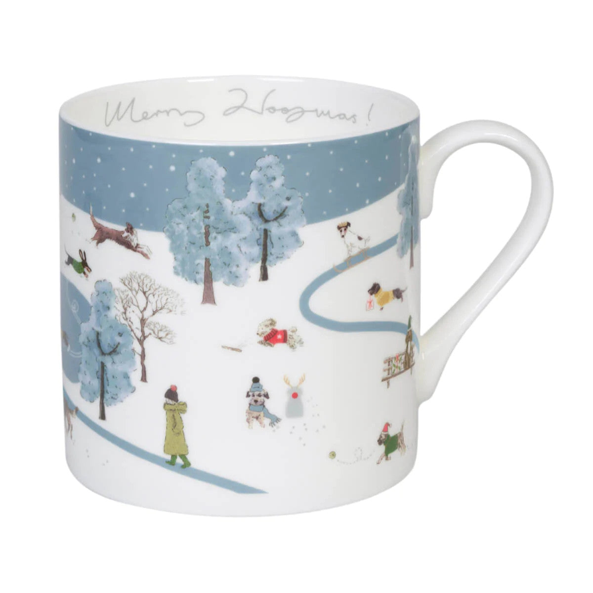 Sophie Allport Christmas Dogs Scene Mug boxed