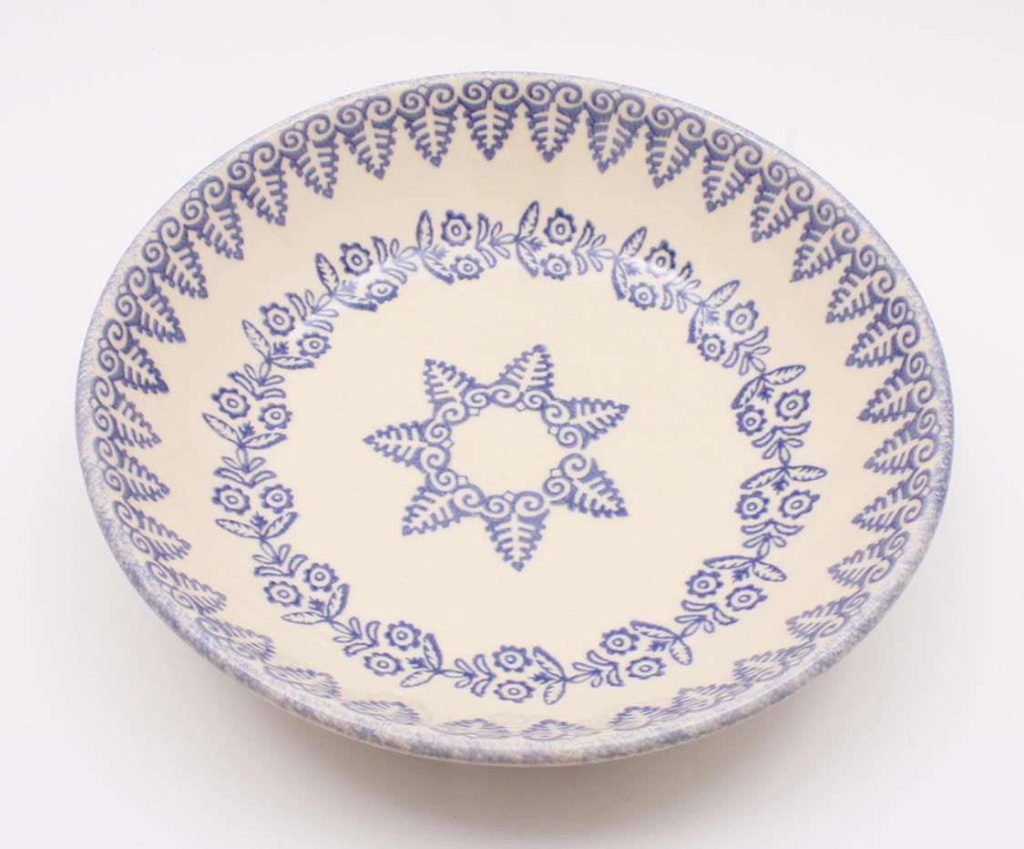 Brixton Pottery Lacey Blue handmade pottery serving dish