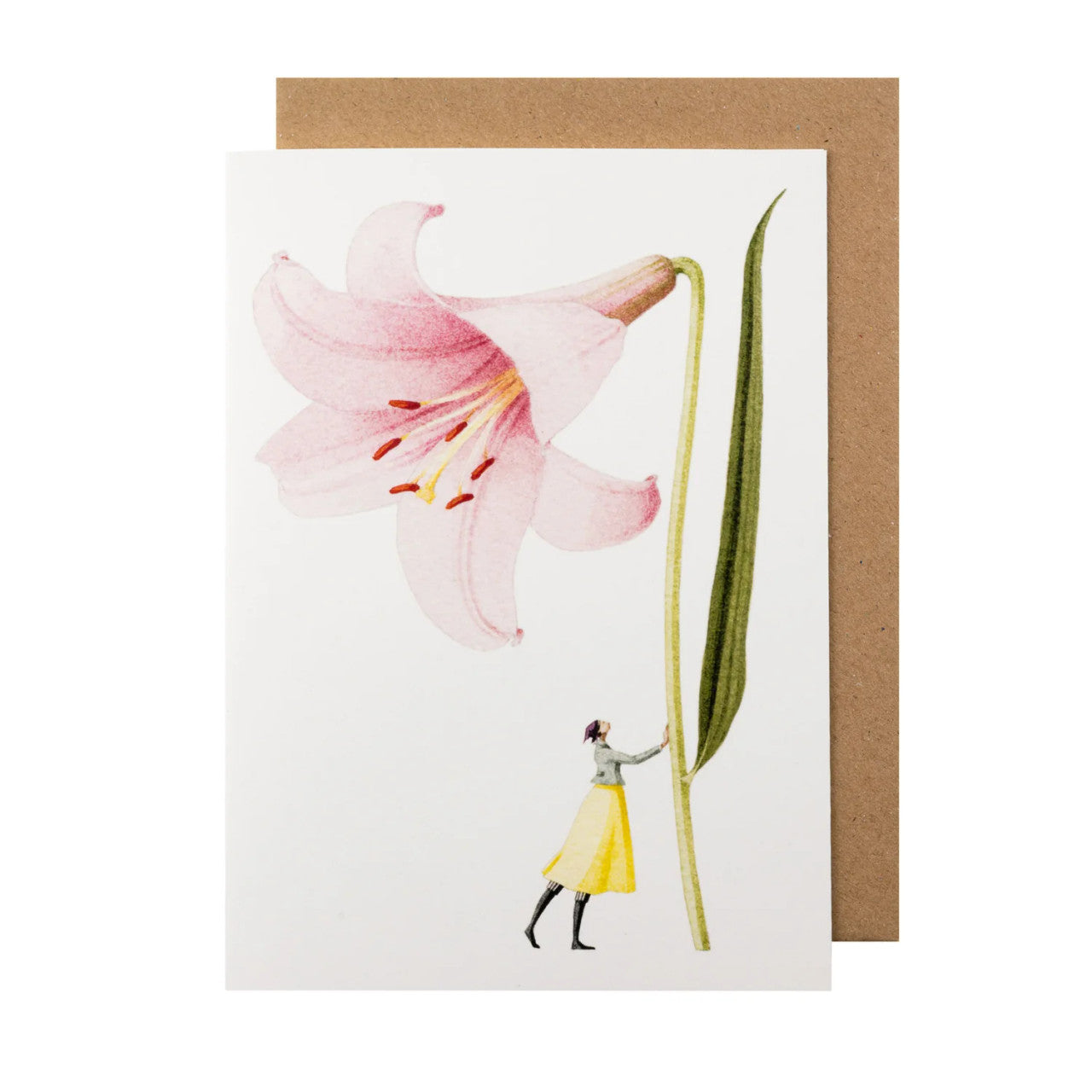 Pink Lily Blank Greetings Card by Laura Stoddart