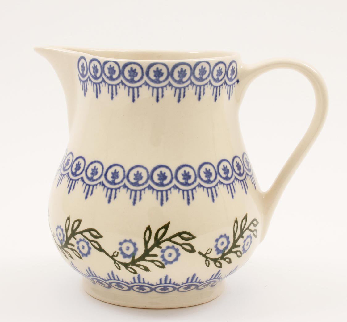 Brixton Pottery Floral Garland medium pottery jug.