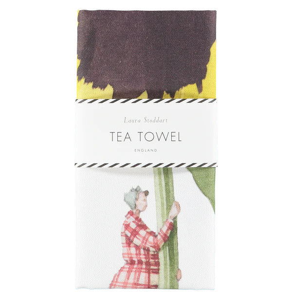 In Bloom Pansy Linen Tea Towel by Laura Stoddart