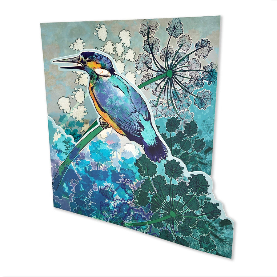 Die-Cut Kingfisher Greetings Card by Emma Ball.