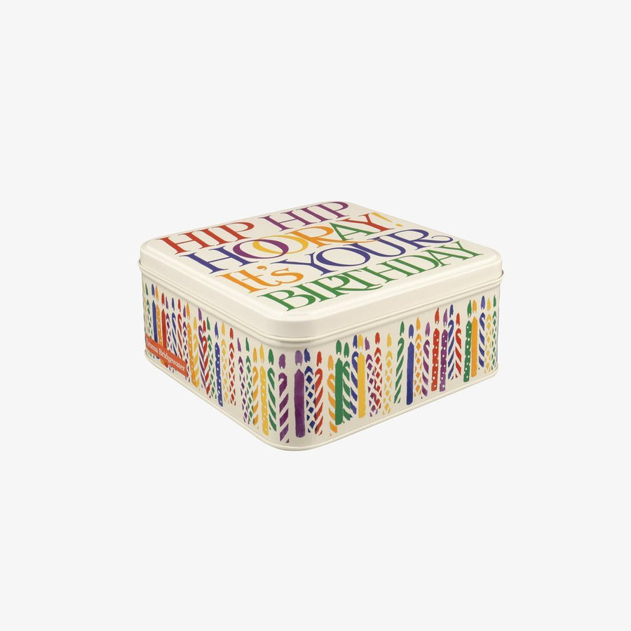 Emma Bridgewater Rainbow Toast Happy Birthday Square Tin