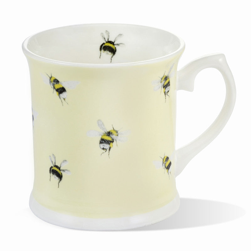 Mosney Mill Bee & Flower Multi Bee Yellow China Mug