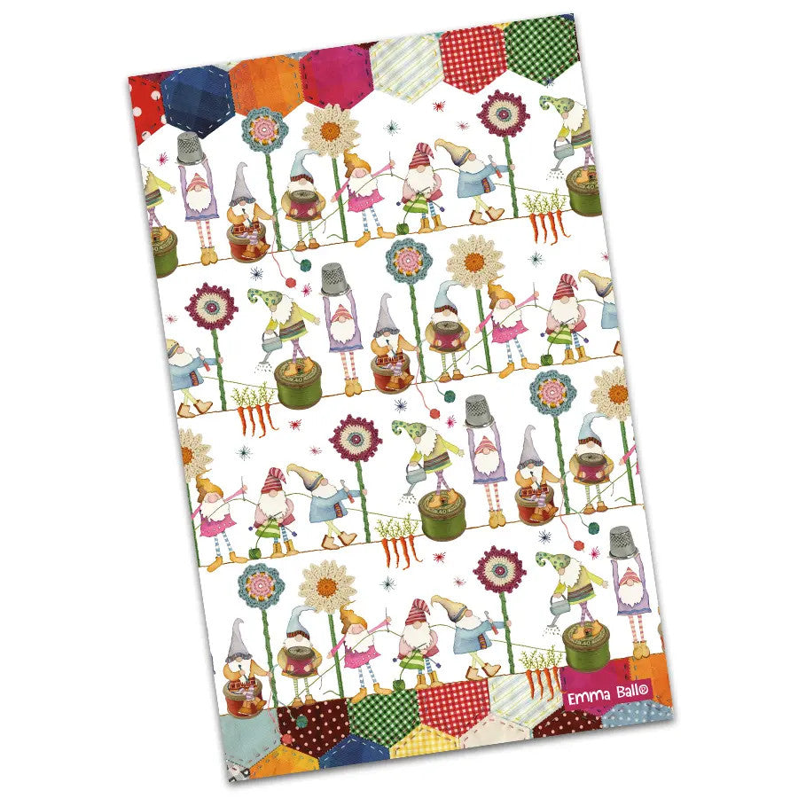 Crafting Gnomes 100% Cotton tea Towel by Emma Ball