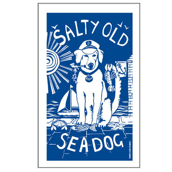 Port & Lemon Salty Sea Dog 100% cotton tea towel