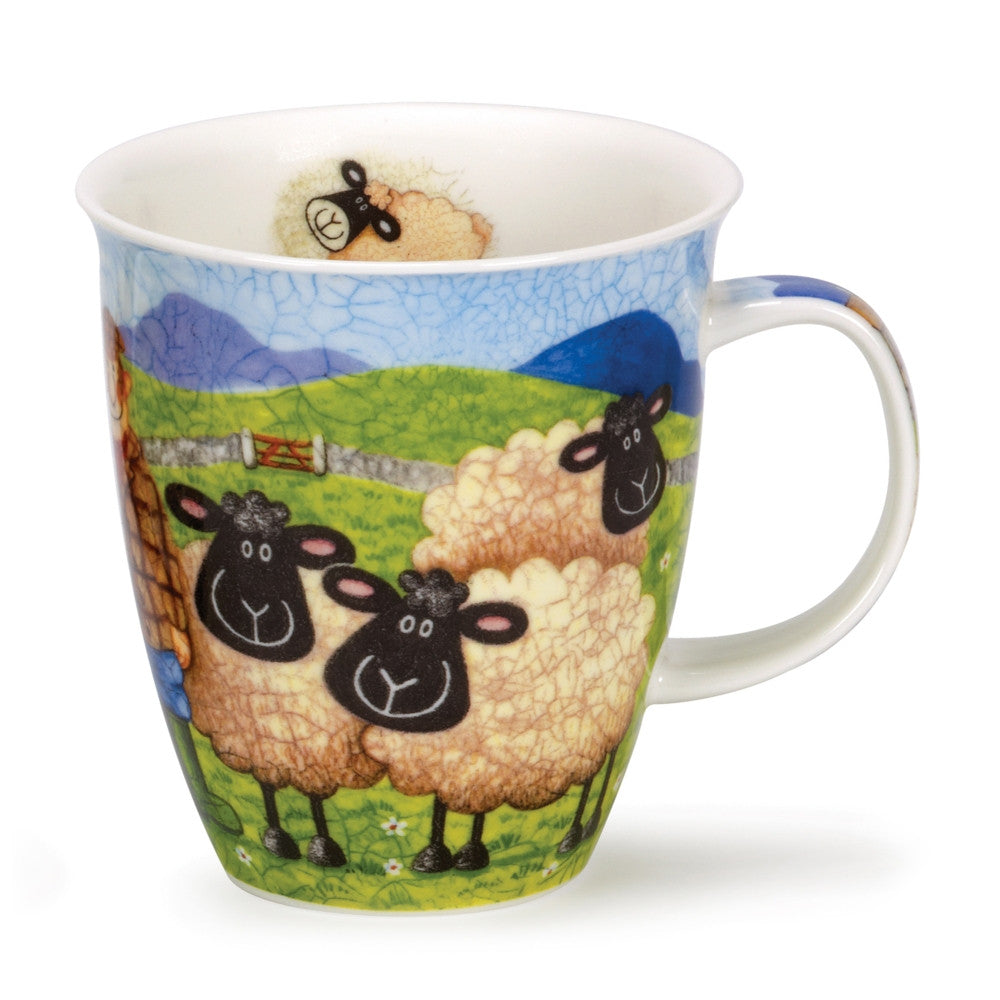 Dunoon Nevis Sheepies Farmer bone china mug.