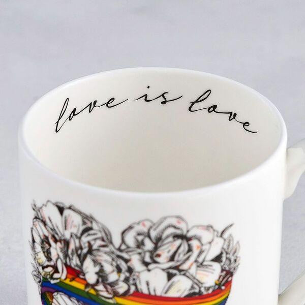 Victoria Egg's bone china Love is Love mug.