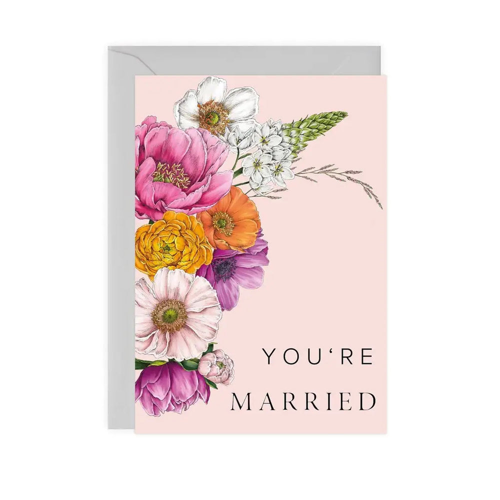 Floral Brights - You're Married card