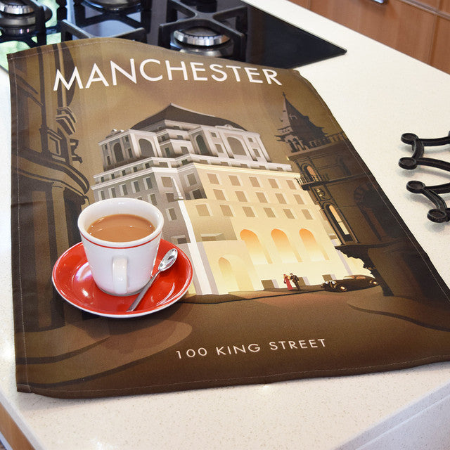 Manchester - 100 King Street Tea Towel by Town Towels.