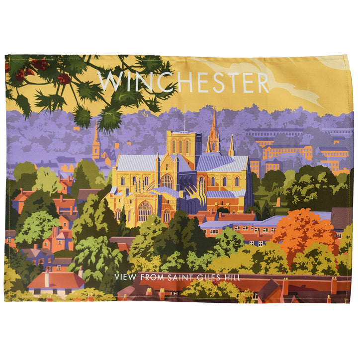 Winchester (view from St Giles Hill) Tea Towel by Town Towels.