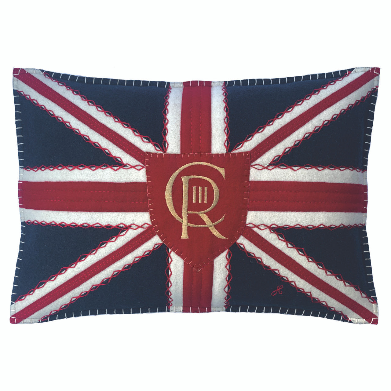Jan Constantine Union Jack Coronation Insignia Pillow - Shield