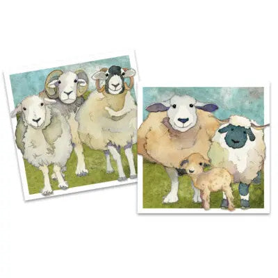 Felted Sheep pack of 10 Mini Notecards