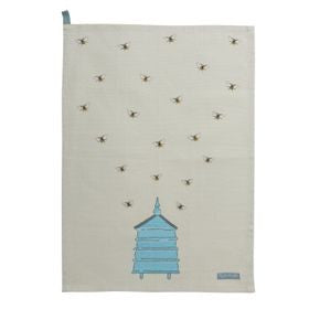 Sophie Allport Bees Teal Scene Tea Towel