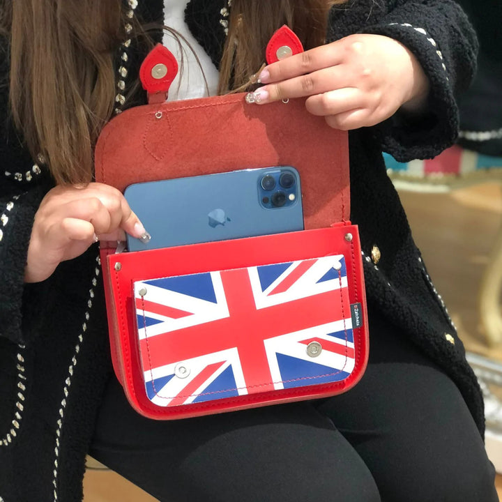 Handmade Leather Union Jack Midi Satchel by Zatchels.