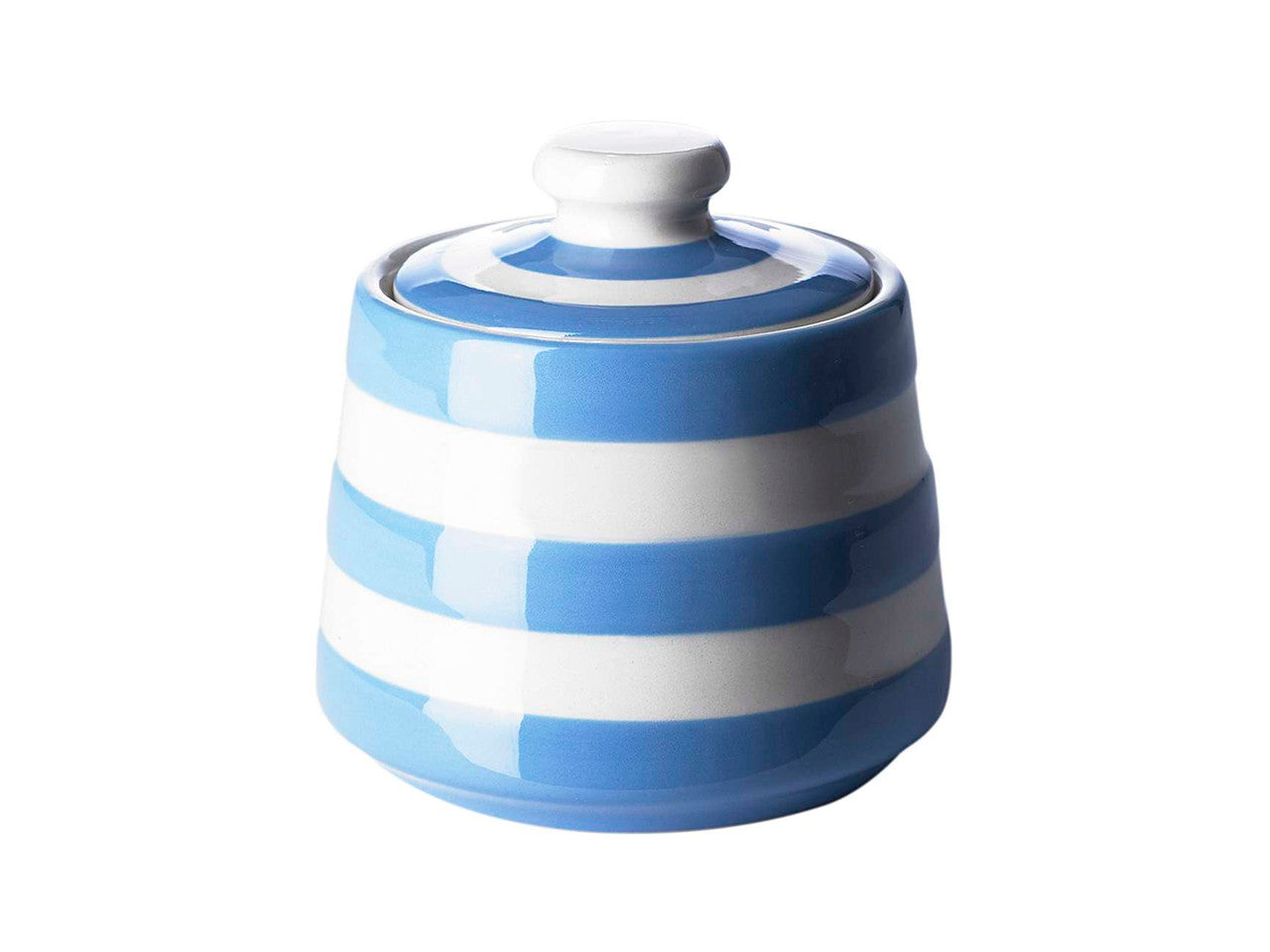 Cornishware Striped covered sugar Pot - blue