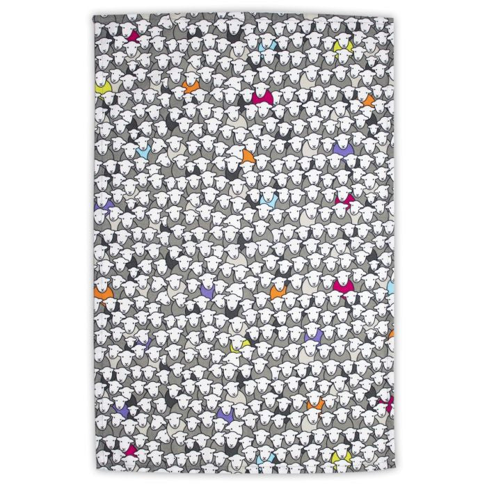herdy Flock cotton tea towel, made in Europe.