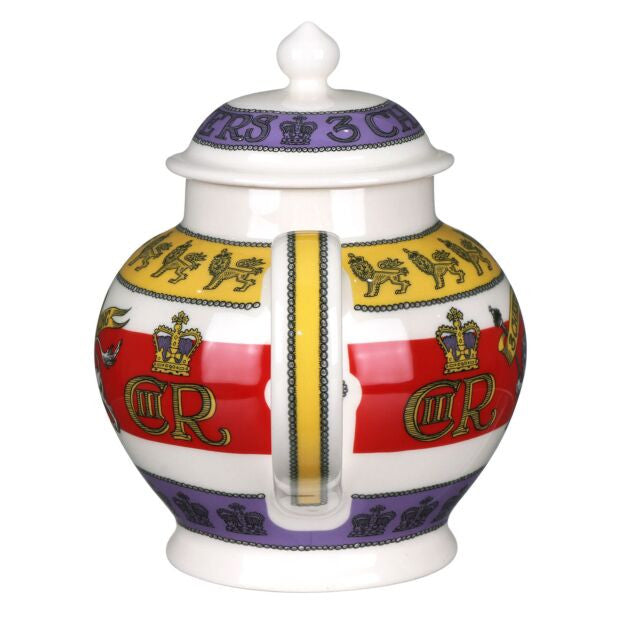 3 Cheers for King Charles III 4 Mug Teapot by Emma Bridgewater. Handmade in England.