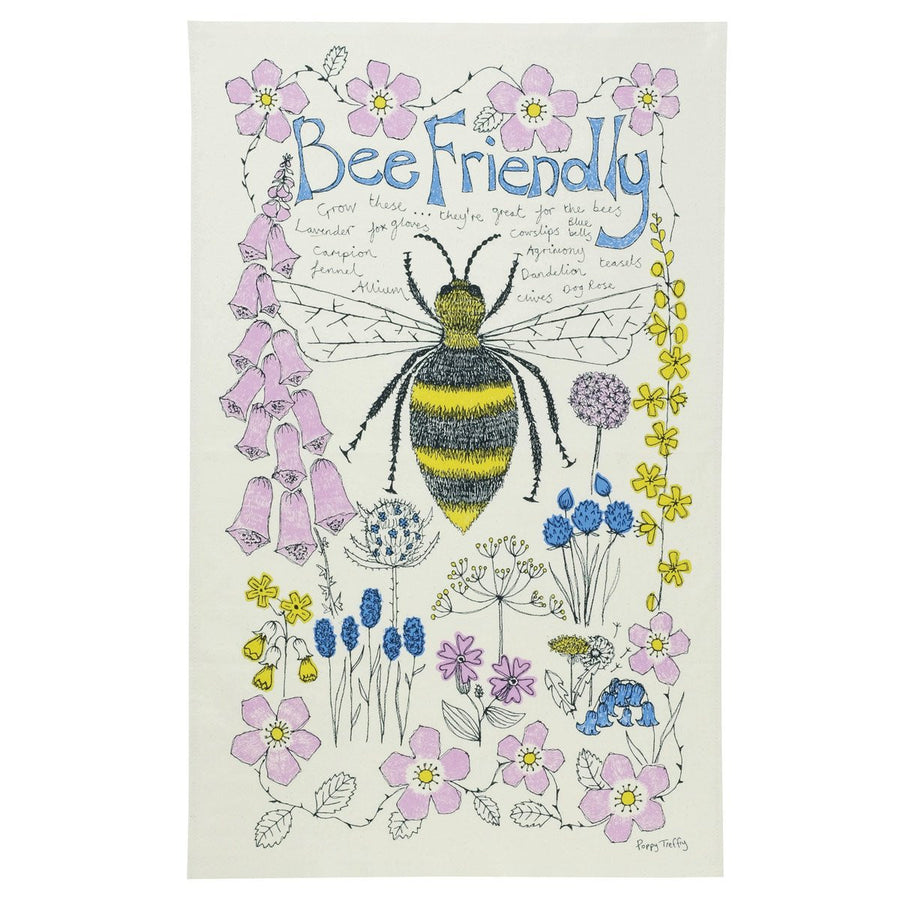 Poppy Treffry Bee Friendly 100% cotton tea towel.