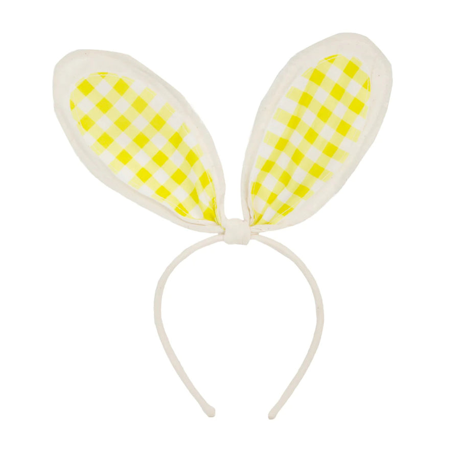 Yellow Gingham Ears Headband by Talking Tables.
