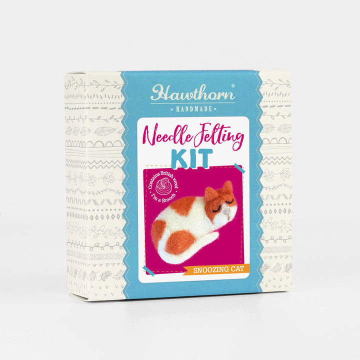 Cat Brooch Felting Kit by Hawthorn Handmade.