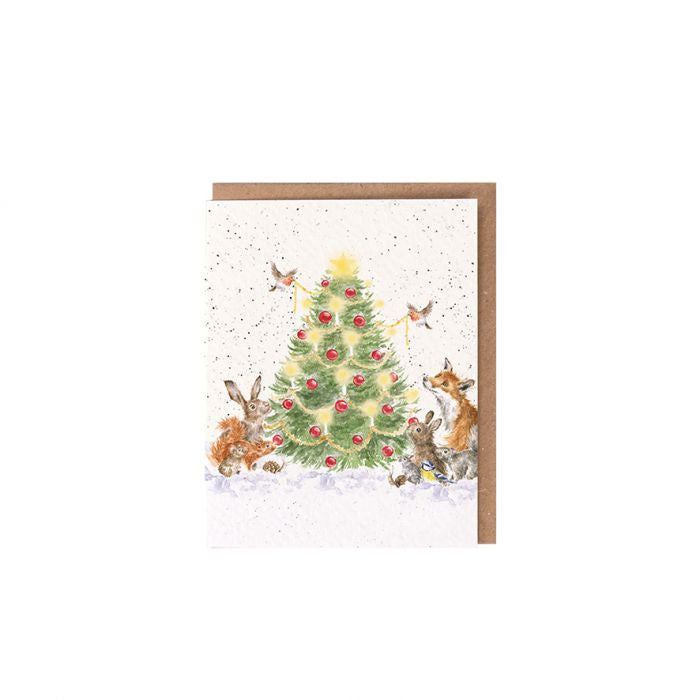 'Oh Christmas Tree' Woodland Animal Gift Enclosure Card