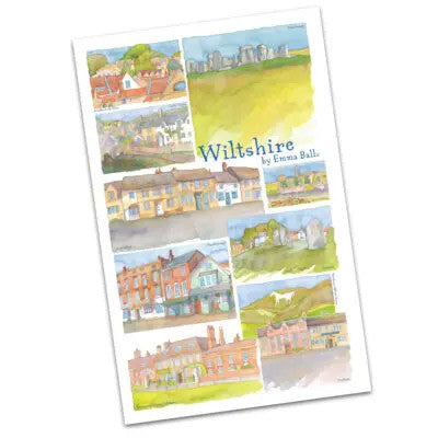 100% Cotton Wiltshire Tea Towel by Emma Ball
