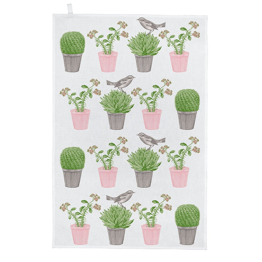 Thornback & Peel Cactus & Bird 100% Cotton Tea Towel