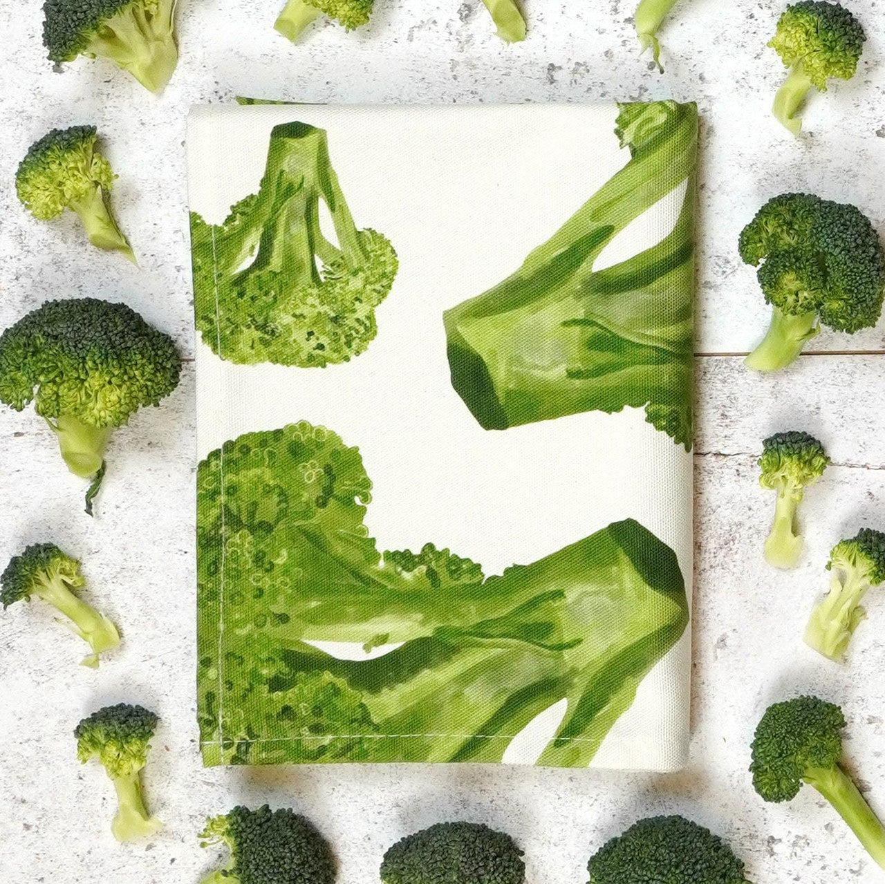 Broccoli Tea Towel by Corinne Alexander.