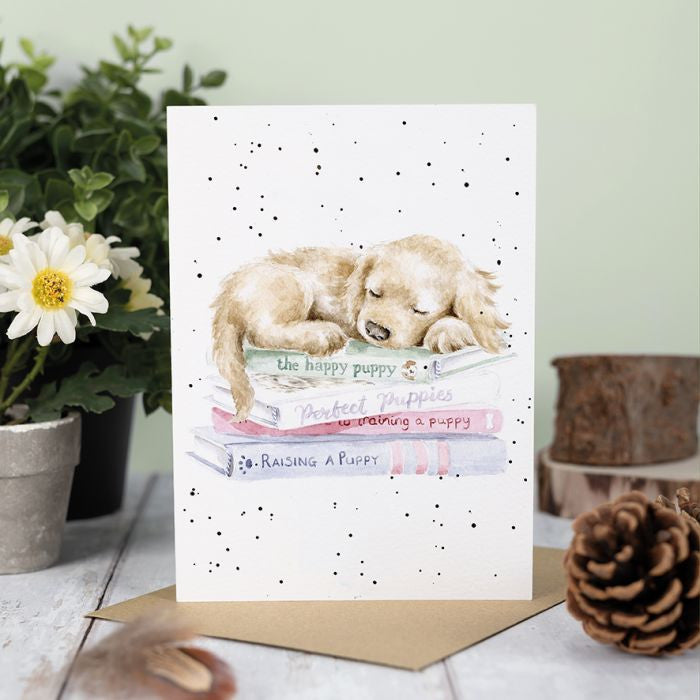 'A Pup's Life' Greetings card by Hannah Dale for Wrendale Designs.