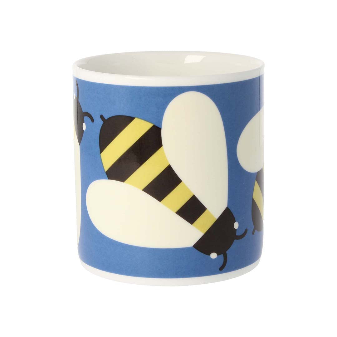 Busy Bee Blue Bone China Mug by Orla Kiely