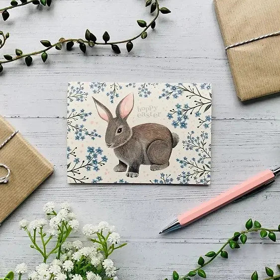 Hoppy Easter Greeting Card by Becky Amelia 