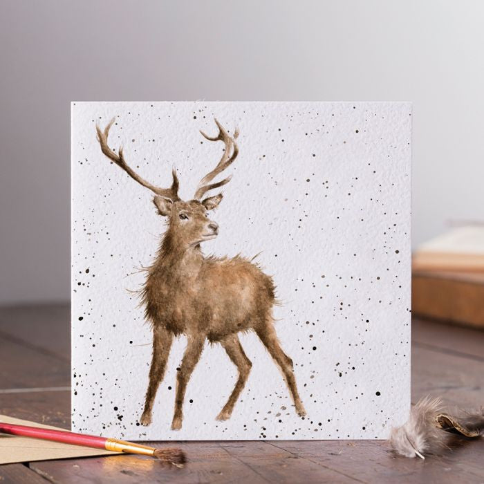 'Wild at Heart' Stag Blank Greetings Card by Hannah Dale for Wrendale Designs. 