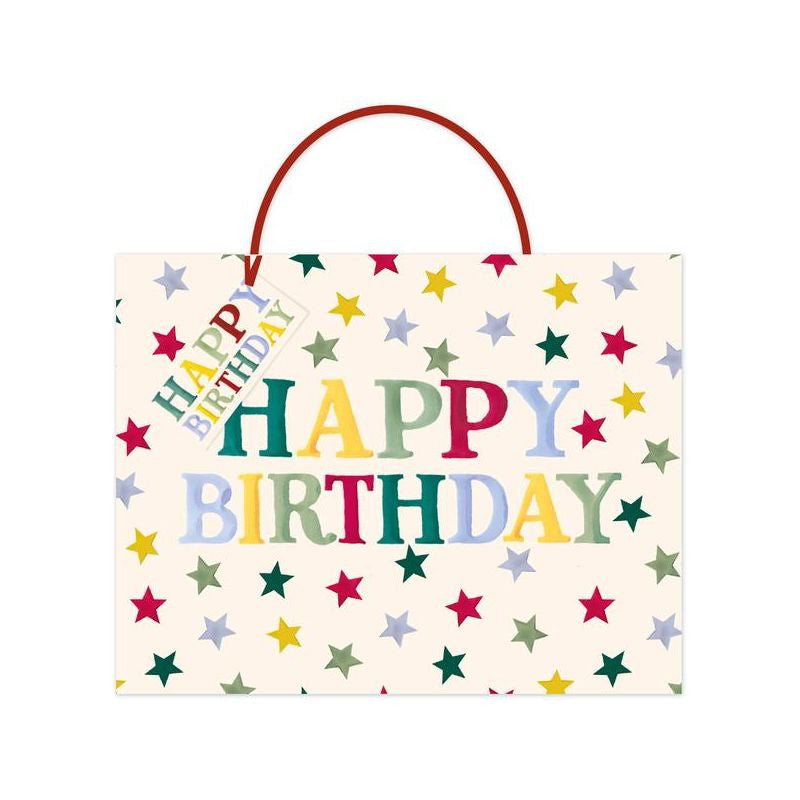 Happy Birthday Large Gift Bag in Emma Bridgewater's Polka Star design.